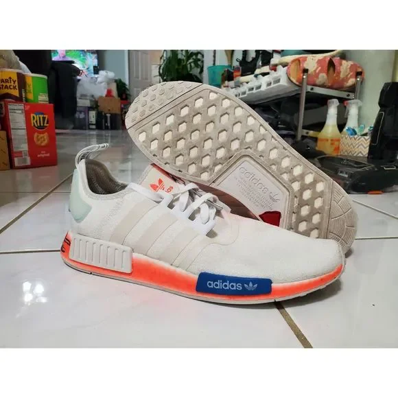 adidas | Shoes | Adidas Nmd R Graffiti White Signal Coral Mens Multicolor  Sneakers Sz 13 Fv7852 | Poshmark